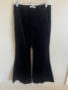 NWT-Banana Republic Black Wide Leg Velvet Pant, Size 4